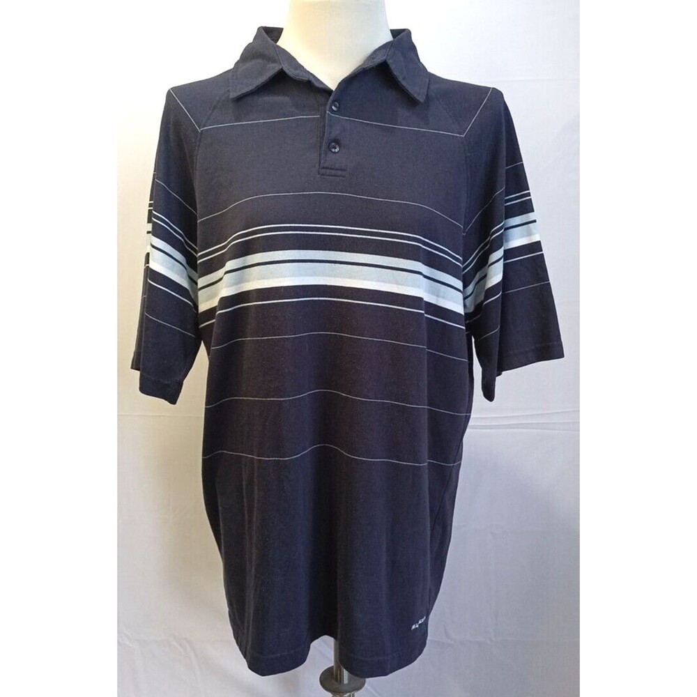 Billabong Men's Blue Striped Short Sleeve Polo Size XL